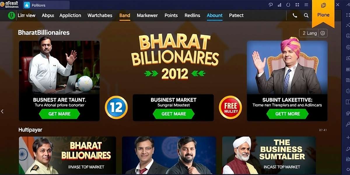 Bharat Billionaires Key Features Bharat Billionaires features showcase including stock market simulation, business management, and multiplayer competitions